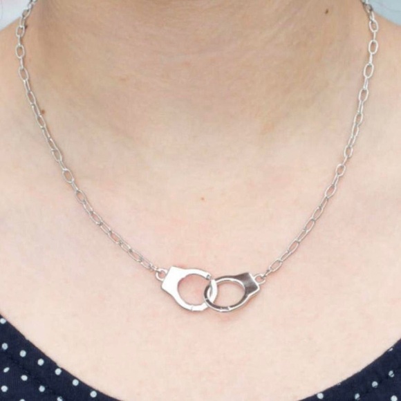 Silver Handcuff Necklace - Picture 2 of 3